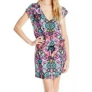 Nanette Lepore Swim Bali Batik Colorful Swim Coverup Dress Size Medium
